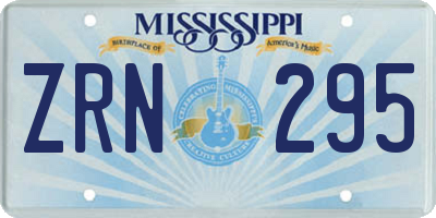 MS license plate ZRN295