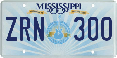 MS license plate ZRN300