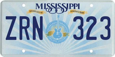 MS license plate ZRN323