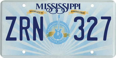 MS license plate ZRN327