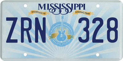 MS license plate ZRN328
