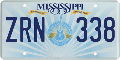 MS license plate ZRN338