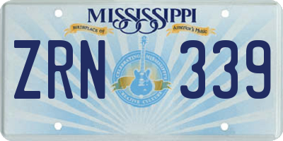 MS license plate ZRN339
