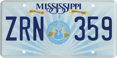 MS license plate ZRN359