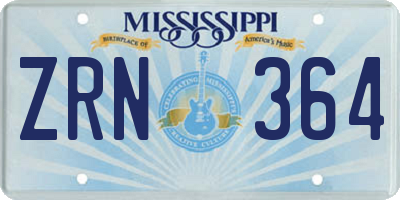 MS license plate ZRN364