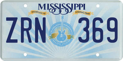 MS license plate ZRN369