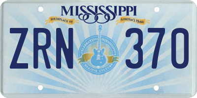 MS license plate ZRN370