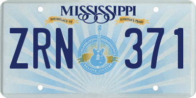 MS license plate ZRN371