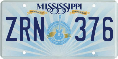 MS license plate ZRN376