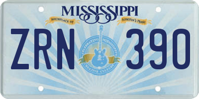 MS license plate ZRN390