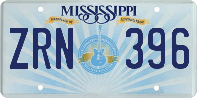 MS license plate ZRN396