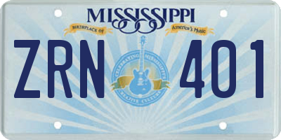 MS license plate ZRN401