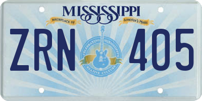 MS license plate ZRN405