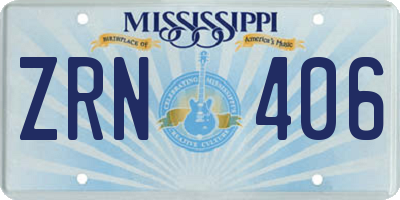 MS license plate ZRN406