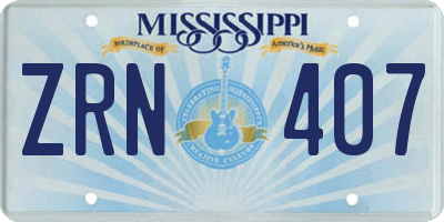 MS license plate ZRN407