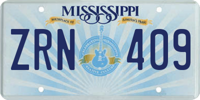 MS license plate ZRN409