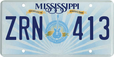 MS license plate ZRN413