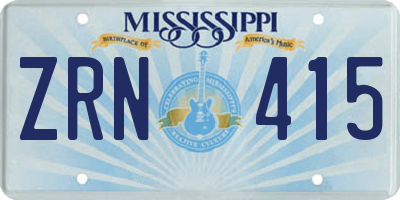 MS license plate ZRN415