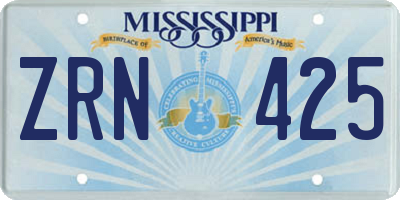 MS license plate ZRN425