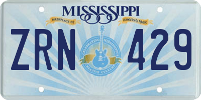 MS license plate ZRN429
