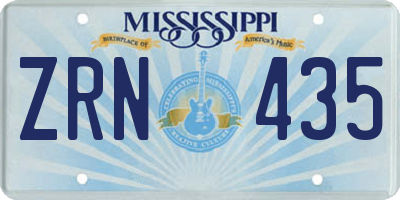 MS license plate ZRN435