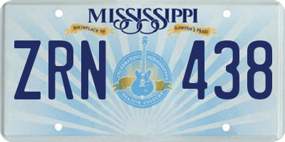 MS license plate ZRN438