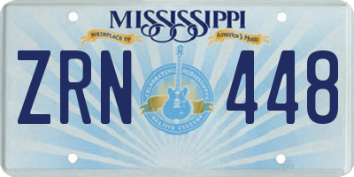 MS license plate ZRN448
