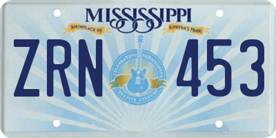 MS license plate ZRN453