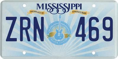 MS license plate ZRN469