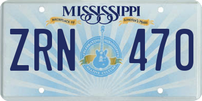 MS license plate ZRN470