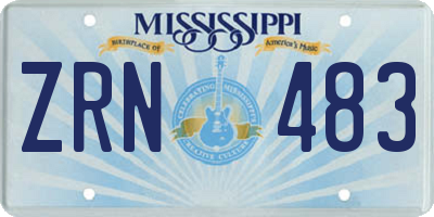 MS license plate ZRN483