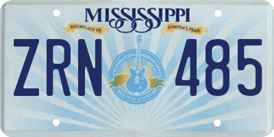 MS license plate ZRN485