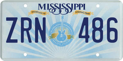 MS license plate ZRN486