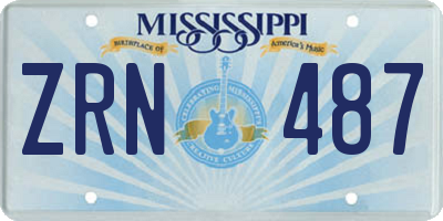 MS license plate ZRN487