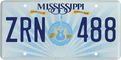 MS license plate ZRN488