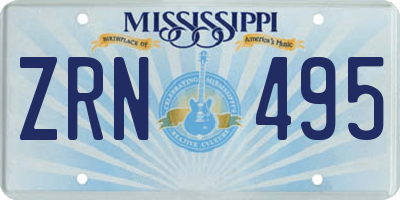 MS license plate ZRN495