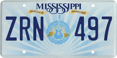 MS license plate ZRN497