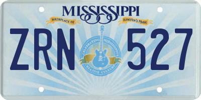 MS license plate ZRN527