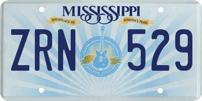 MS license plate ZRN529