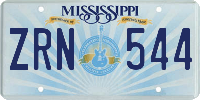 MS license plate ZRN544