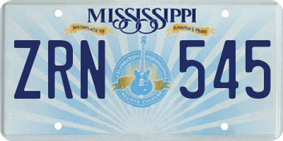 MS license plate ZRN545