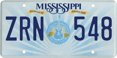 MS license plate ZRN548