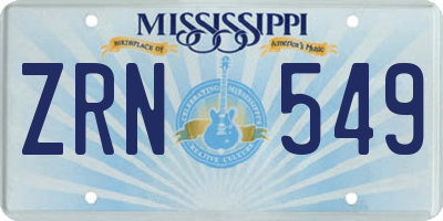 MS license plate ZRN549