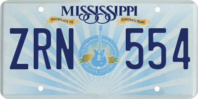 MS license plate ZRN554