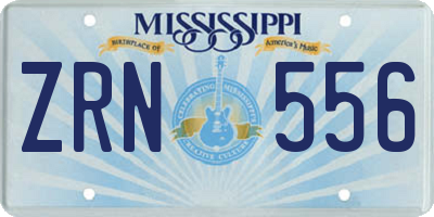 MS license plate ZRN556