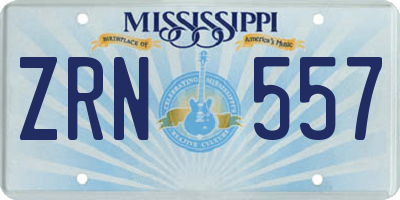 MS license plate ZRN557
