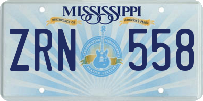 MS license plate ZRN558