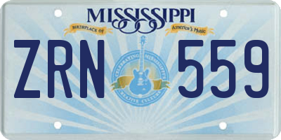 MS license plate ZRN559