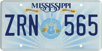 MS license plate ZRN565