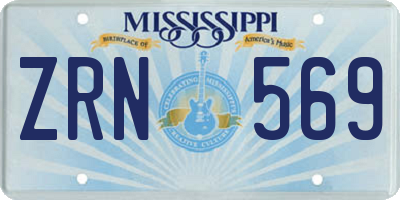 MS license plate ZRN569
